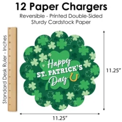 Big Dot Of Happiness Shamrock St. Patrick's Day - Saint Paddy’s Day Party Round Table Decorations - Paper Chargers - Place Setting For 12 -Aurora Party Sales GUEST 009d7d59 eb8f 4fe2 9e16 7728b53ac212
