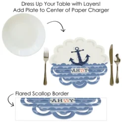 Big Dot Of Happiness Ahoy - Nautical - Baby Shower Or Birthday Party Round Table Decorations - Paper Chargers - Place Setting For 12 -Aurora Party Sales GUEST 00e6a63f 08ce 4b2e 9274 fe52276ac9fe