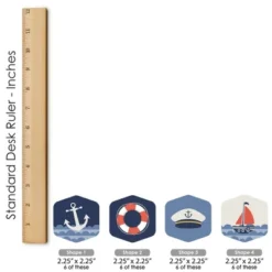 Big Dot Of Happiness Ahoy - Nautical - Baby Shower Or Birthday Party Scavenger Hunt - 1 Stand And 48 Game Pieces - Hide And Find Game -Aurora Party Sales GUEST 0114f768 a242 4c62 82cc 3e7c30224100