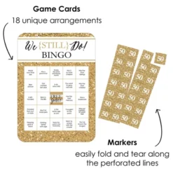 Big Dot Of Happiness We Still Do - 50th Wedding Anniversary - Find The Guest Bingo Cards And Markers - Anniversary Party Bingo Game - Set Of 18