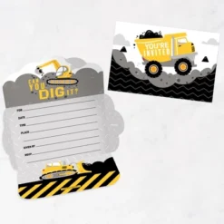 Big Dot Of Happiness Dig It - Construction Party Zone - Fill-In Cards - Baby Shower Or Birthday Party Fold And Send Invitations - Set Of 8 -Aurora Party Sales GUEST 013892ef 4133 4eea 8bab 95f478931ccf