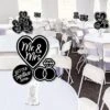 Big Dot Of Happiness Mr. And Mrs. - Black And White Wedding Or Bridal Shower Centerpiece Sticks - Showstopper Table Toppers - 35 Pieces