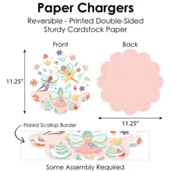 Big Dot Of Happiness Let’s Be Fairies - Fairy Garden Birthday Party Paper Charger And Table Decorations - Chargerific Kit - Place Setting For 8 -Aurora Party Sales GUEST 016c140d e0d8 4a5b a6c9 844643981fa8