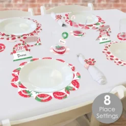 Big Dot Of Happiness Berry Sweet Strawberry Fruit Themed Birthday Party & Baby Shower Paper Charger & Table Decorations Chargerific Kit Setting For 8