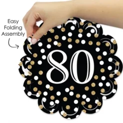 Big Dot Of Happiness Adult 80th Birthday - Gold - Birthday Party Round Table Decorations - Paper Chargers - Place Setting For 12 -Aurora Party Sales GUEST 019628a2 03f9 44bd b4d0 2c4cb0dd7455