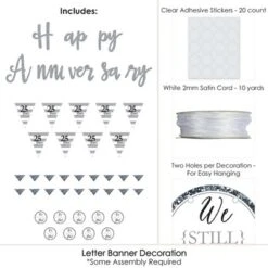 Big Dot Of Happiness We Still Do - 25th Wedding Anniversary - Party Letter Banner Decoration - 36 Banner Cutouts And Happy Anniversary Banner Letters -Aurora Party Sales GUEST 023b7655 060f 4b6b 95a2 84c6c19fc6f5