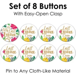 Big Dot Of Happiness Last Luau - 3 Inch Tropical Bachelorette Party And Bridal Shower Badge - Pinback Buttons - Set Of 8 -Aurora Party Sales GUEST 03536d2c d671 4c76 9c42 6edf0c4933b3
