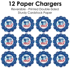 Big Dot Of Happiness Firecracker 4th Of July - Red, White And Royal Blue Party Round Table Decorations - Paper Chargers - Place Setting For 12 -Aurora Party Sales GUEST 03a9166e afc7 49d5 be65 b91af507e5e2