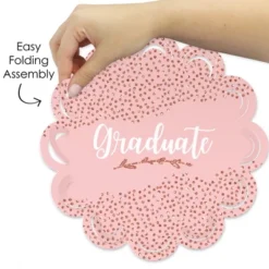 Big Dot Of Happiness Rose Gold Grad - Graduation Party Round Table Decorations - Paper Chargers - Place Setting For 12 -Aurora Party Sales GUEST 03ae491e a689 412b afac c2b7fc334d74