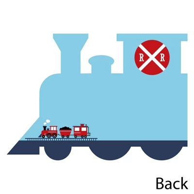 Big Dot Of Happiness Railroad Party Crossing - Shaped Thank You Cards - Steam Train Party Thank You Note Cards With Envelopes - Set Of 12 3 Big Dot Of Happiness Railroad Party Crossing - Shaped Thank You Cards - Steam Train Party Thank You Note Cards With Envelopes - Set Of 12 - Image 3