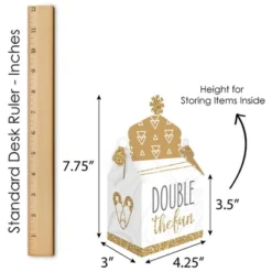 Big Dot Of Happiness It's Twins - Treat Box Party Favors - Gold Twins Baby Shower Goodie Gable Boxes - Set Of 12 -Aurora Party Sales GUEST 05092b4e 5624 4c49 bcad d755d1931803