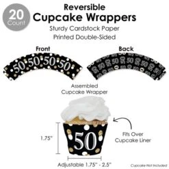 Big Dot Of Happiness Adult 50th Birthday - Gold - Birthday Party Favors And Cupcake Kit - Fabulous Favor Party Pack - 100 Pieces -Aurora Party Sales GUEST 0517add0 dcde 49b9 a5d6 c1d003db7dcb