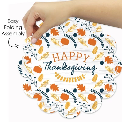 Big Dot Of Happiness Happy Thanksgiving - Fall Harvest Party Round Table Decorations - Paper Chargers - Place Setting For 12 3 Big Dot Of Happiness Happy Thanksgiving - Fall Harvest Party Round Table Decorations - Paper Chargers - Place Setting For 12 - Image 3