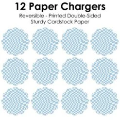 Big Dot Of Happiness Blue Checkered Party - Round Table Decorations - Paper Chargers - Place Setting For 12 -Aurora Party Sales GUEST 05e0c4e0 dc5c 4633 ac24 e9c0c152f9fa