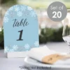 Big Dot Of Happiness Winter Wonderland - Snowflake Holiday Party And Winter Wedding Double-Sided 5 X 7 Inches Cards - Table Numbers - 1-20