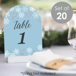 Big Dot Of Happiness Winter Wonderland - Snowflake Holiday Party And Winter Wedding Double-Sided 5 X 7 Inches Cards - Table Numbers - 1-20