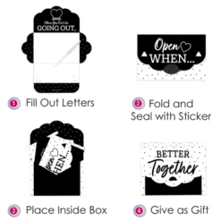 Big Dot Of Happiness Black And White Wedding - Date Night Cards For Couples Gift Box Kit - Open When Letters - Set Of 8 -Aurora Party Sales GUEST 0621b3f4 db55 4daf b017 fdbe57c94251