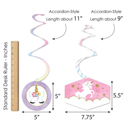 Big Dot Of Happiness Rainbow Unicorn - Magical Unicorn Baby Shower Or Birthday Party Hanging Decor - Party Decoration Swirls - Set Of 40 5 Big Dot Of Happiness Rainbow Unicorn - Magical Unicorn Baby Shower Or Birthday Party Hanging Decor - Party Decoration Swirls - Set Of 40 - Image 5