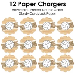 Big Dot Of Happiness Bump, Set, Spike - Volleyball - Baby Shower Or Birthday Party Round Table Decorations - Paper Chargers - Place Setting For 12 -Aurora Party Sales GUEST 07025251 3c44 4470 ac18 f802d7d465bb