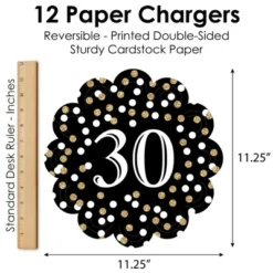 Big Dot Of Happiness Adult 30th Birthday - Gold - Birthday Party Round Table Decorations - Paper Chargers - Place Setting For 12 -Aurora Party Sales GUEST 0728e26e 4978 4616 a22a e15eff12be09