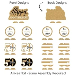 Big Dot Of Happiness We Still Do - 50th Wedding Anniversary - Anniversary Party Centerpiece Table Decorations - Tabletop Standups - 7 Pieces -Aurora Party Sales GUEST 073256e8 4e55 41a7 9cf5 5ae50c7728fe