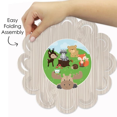 Big Dot Of Happiness Woodland Creatures - Baby Shower Or Birthday Party Round Table Decorations - Paper Chargers - Place Setting For 12 3 Big Dot Of Happiness Woodland Creatures - Baby Shower Or Birthday Party Round Table Decorations - Paper Chargers - Place Setting For 12 - Image 3