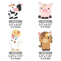 Big Dot Of Happiness Girl Farm Animals - Decorations DIY Pink Barnyard Baby Shower Or Birthday Party Essentials - Set Of 20 -Aurora Party Sales GUEST 089f9974 f27a 4ce6 b0cd a7c3a3bc8832