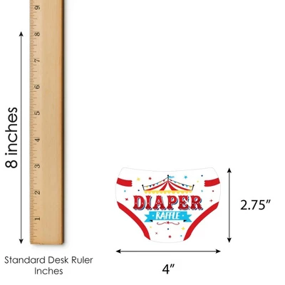 Big Dot Of Happiness Carnival - Step Right Up Circus - Diaper Shaped Raffle Ticket Inserts - Carnival Baby Shower Diaper Raffle Game - Set Of 24 2 Big Dot Of Happiness Carnival - Step Right Up Circus - Diaper Shaped Raffle Ticket Inserts - Carnival Baby Shower Diaper Raffle Game - Set Of 24 - Image 2