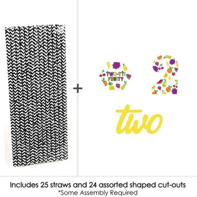 Big Dot Of Happiness 2nd Birthday Two-tti Fruity - Paper Straw Decor - Frutti Summer Second Birthday Party Striped Decorative Straws - Set Of 24 2 Big Dot Of Happiness 2nd Birthday Two-tti Fruity - Paper Straw Decor - Frutti Summer Second Birthday Party Striped Decorative Straws - Set Of 24 - Image 2