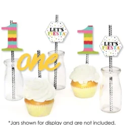 Big Dot Of Happiness 1st Birthday Let's Fiesta - Paper Straw Decor - Fiesta First Birthday Party Striped Decorative Straws - Set Of 24 -Aurora Party Sales GUEST 0902ab8f 5927 4150 a845 1fa9f72e9096