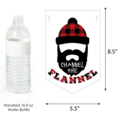 Big Dot Of Happiness Lumberjack - Channel The Flannel - Baby Shower Bunting Banner - Buffalo Plaid Party Decorations - Welcome Baby