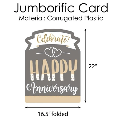 Big Dot Of Happiness Happy Anniversary - Gold Wedding Anniversary Congratulations Giant Greeting Card - Big Shaped Jumborific Card 3 Big Dot Of Happiness Happy Anniversary - Gold Wedding Anniversary Congratulations Giant Greeting Card - Big Shaped Jumborific Card - Image 3