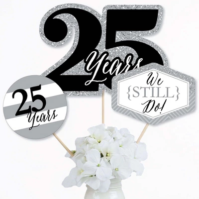 Big Dot Of Happiness We Still Do - 25th Wedding Anniversary - Anniversary Party Centerpiece Sticks - Table Toppers - Set Of 15 1 Big Dot Of Happiness We Still Do - 25th Wedding Anniversary - Anniversary Party Centerpiece Sticks - Table Toppers - Set Of 15