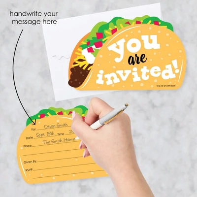 Big Dot Of Happiness Taco 'Bout Fun - Shaped Fill-in Invitations - Fiesta Invitation Cards With Envelopes - Set Of 12 1 Big Dot Of Happiness Taco 'Bout Fun - Shaped Fill-in Invitations - Fiesta Invitation Cards With Envelopes - Set Of 12