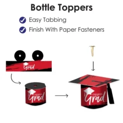 Big Dot Of Happiness Red Grad - Best Is Yet To Come - DIY Grad Cap Red Graduation Party Bottle Topper Decorations - Set Of 20 -Aurora Party Sales GUEST 0a380553 2afb 4737 8042 3836101652db