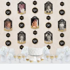 Big Dot Of Happiness Adult 90th Birthday - Gold - Birthday Party Vertical Photo Garland 35 Pieces -Aurora Party Sales GUEST 0a4e95fa 3726 48b1 9998 b950cf201141