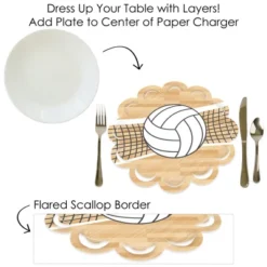 Big Dot Of Happiness Bump, Set, Spike - Volleyball - Baby Shower Or Birthday Party Round Table Decorations - Paper Chargers - Place Setting For 12 -Aurora Party Sales GUEST 0adef68a ccd7 4933 b8a2 e4d7a97881ff