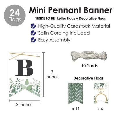 Big Dot Of Happiness Boho Botanical Bride - Greenery Bridal Shower And Wedding Party Mini Pennant Banner - Bride To Be 4 Big Dot Of Happiness Boho Botanical Bride - Greenery Bridal Shower And Wedding Party Mini Pennant Banner - Bride To Be - Image 4