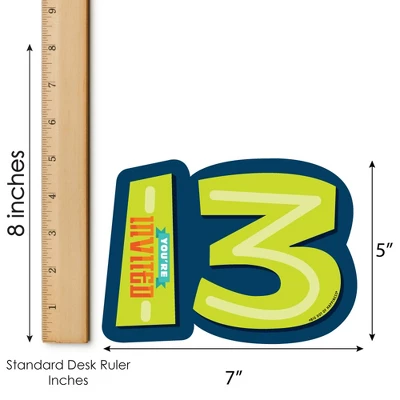 Big Dot Of Happiness Boy 13th Birthday - Shaped Fill-In Invitations - Official Teenager Birthday Party Invitation Cards With Envelopes - Set Of 12 4 Big Dot Of Happiness Boy 13th Birthday - Shaped Fill-In Invitations - Official Teenager Birthday Party Invitation Cards With Envelopes - Set Of 12 - Image 4