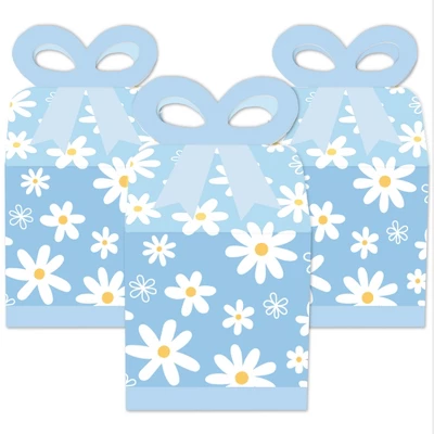 Big Dot Of Happiness Blue Daisy Flowers - Square Favor Gift Boxes - Floral Party Bow Boxes - Set Of 12 1 Big Dot Of Happiness Blue Daisy Flowers - Square Favor Gift Boxes - Floral Party Bow Boxes - Set Of 12