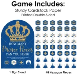 Big Dot Of Happiness Royal Prince Charming - Baby Shower Or Birthday Party Scavenger Hunt - 1 Stand And 48 Game Pieces - Hide And Find Game -Aurora Party Sales GUEST 0c91c969 922d 4ed2 b57c 297ea96557d2