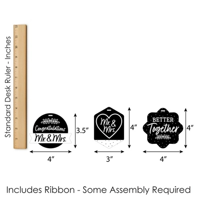 Big Dot Of Happiness Mr. And Mrs. - Assorted Hanging Black And White Wedding Or Bridal Shower Favor Tags - Gift Tag Toppers - Set Of 12 5 Big Dot Of Happiness Mr. And Mrs. - Assorted Hanging Black And White Wedding Or Bridal Shower Favor Tags - Gift Tag Toppers - Set Of 12 - Image 5