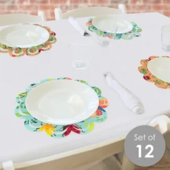 Big Dot Of Happiness Buggin' Out - Bugs Birthday Party Round Table Decorations - Paper Chargers - Place Setting For 12