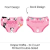 Big Dot Of Happiness Pawty Like A Puppy Girl - Diaper Shaped Raffle Ticket Inserts - Pink Dog Baby Shower Activities - Diaper Raffle Game - Set Of 24