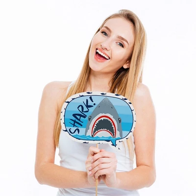 Big Dot Of Happiness Shark Zone - Jawsome Party Or Birthday Party Photo Booth Props Kit - 20 Count 2 Big Dot Of Happiness Shark Zone - Jawsome Party Or Birthday Party Photo Booth Props Kit - 20 Count - Image 2