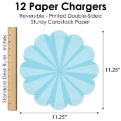 Big Dot Of Happiness Blue Stripes - Simple Party Round Table Decorations - Paper Chargers - Place Setting For 12 -Aurora Party Sales GUEST 0d41c12c 2d38 40ed 8d16 187d13778652