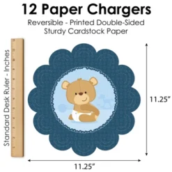 Big Dot Of Happiness Baby Boy Teddy Bear - Baby Shower Round Table Decorations - Paper Chargers - Place Setting For 12 -Aurora Party Sales GUEST 0d772298 78f0 4e23 aa5b 7b738451038a