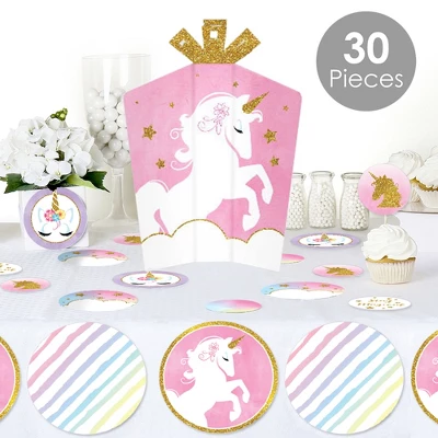 Big Dot Of Happiness Rainbow Unicorn - Magical Unicorn Baby Shower Or Birthday Party Decor And Confetti - Terrific Table Centerpiece Kit - Set Of 30 1 Big Dot Of Happiness Rainbow Unicorn - Magical Unicorn Baby Shower Or Birthday Party Decor And Confetti - Terrific Table Centerpiece Kit - Set Of 30