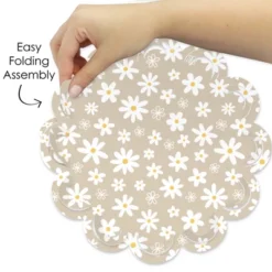 Big Dot Of Happiness Tan Daisy Flowers - Floral Party Round Table Decorations - Paper Chargers - Place Setting For 12 -Aurora Party Sales GUEST 0e7584c1 88bd 4b63 b7fa 1209316a25e6