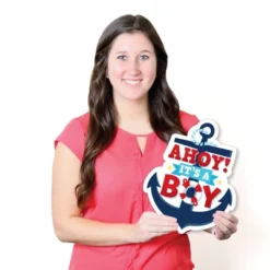 Big Dot Of Happiness Ahoy It's A Boy - Anchor, Lighthouse, Sailboat, Buoy Lawn Decorations - Outdoor Nautical Baby Shower Yard Decorations - 10 Piece -Aurora Party Sales GUEST 0ea28bdc 073d 4168 b98f 69d0de8d5ccf